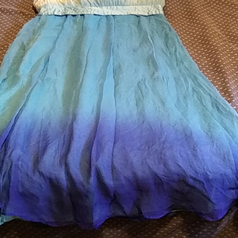 Lovely tri color Blue summer dress